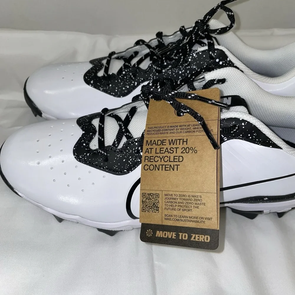 Nike Alpha Huarache 4 Keystone DJ6524-106 Black White Cleats Mens Size 10